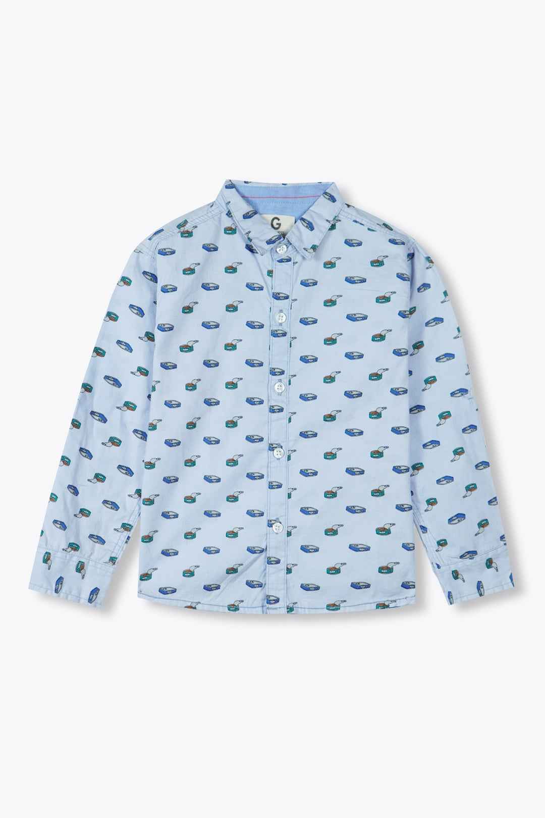 Boys' Light Blue Shirt β Trendy & Comfortable Cotton Print