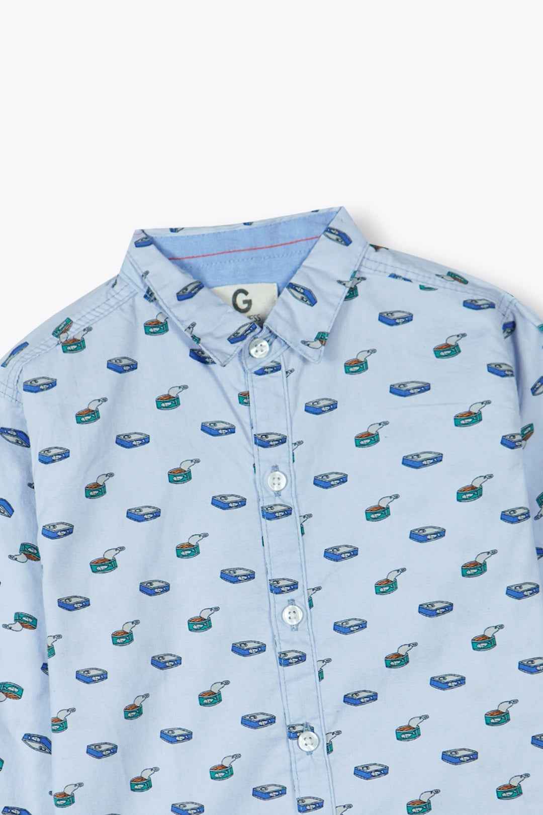 Boys' Light Blue Shirt β Trendy & Comfortable Cotton Print