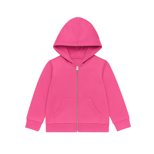 Stylish Hot Pink Full-Zip Hoodie for Ultimate Winter Comfort