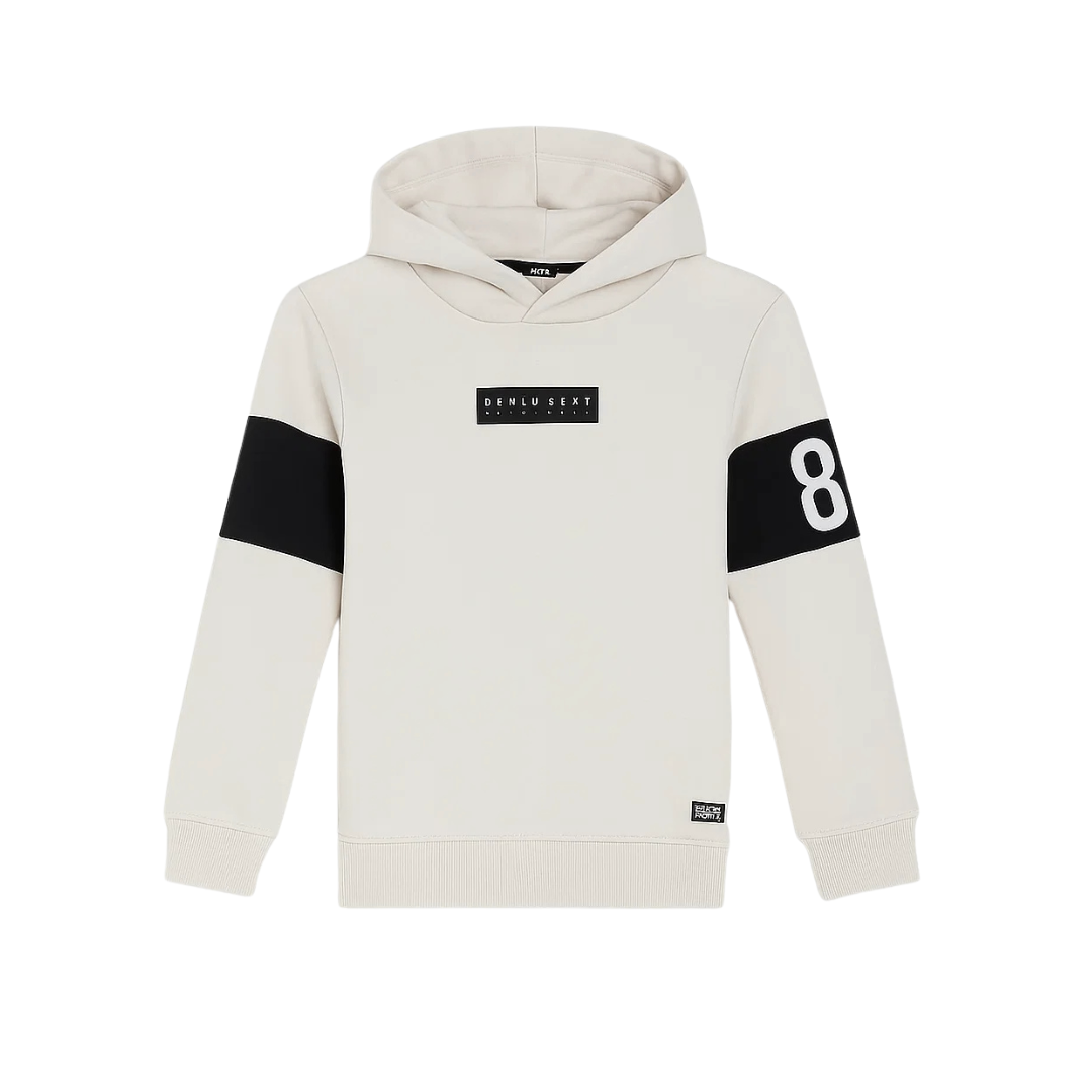 Stylish Beige Hoodie for Kids - Warm and Sporty Essential for Winter - Alozmak