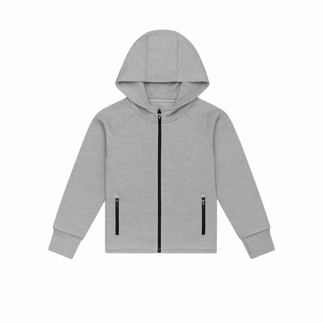 Grey Winter Hoodie - Stylish and Warm Winter Zipper Hoodie - Alozmak