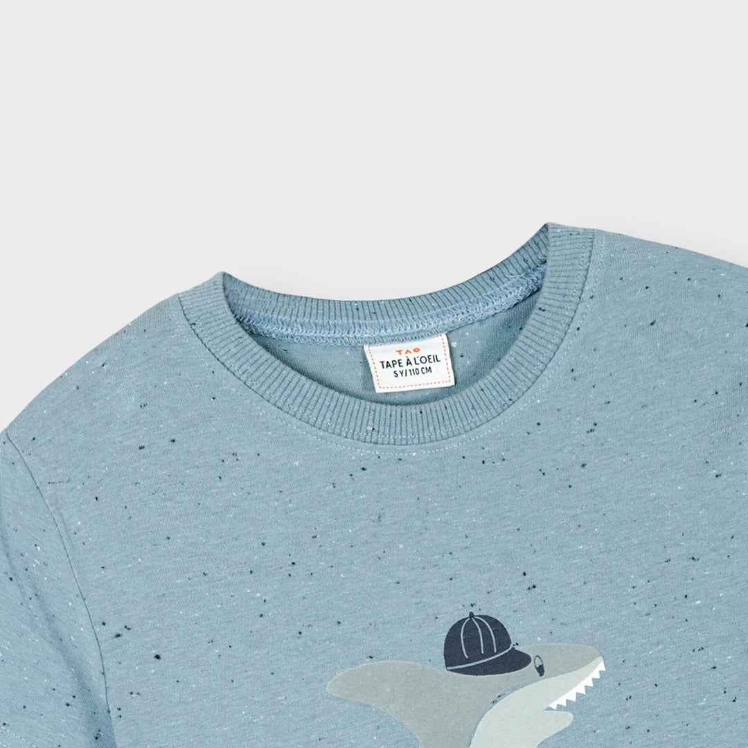 Boys Skater Shark T-Shirt - Cool Blue Summer Style