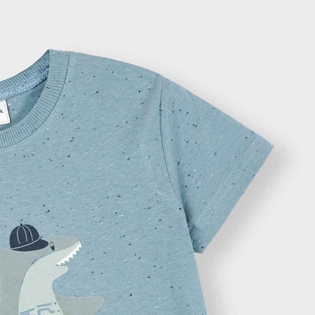 Boys Skater Shark T-Shirt - Cool Blue Summer Style