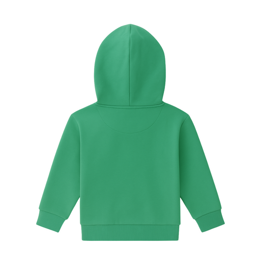 Kids Green Zip-Up Hoodie – Winter Cozy Edition