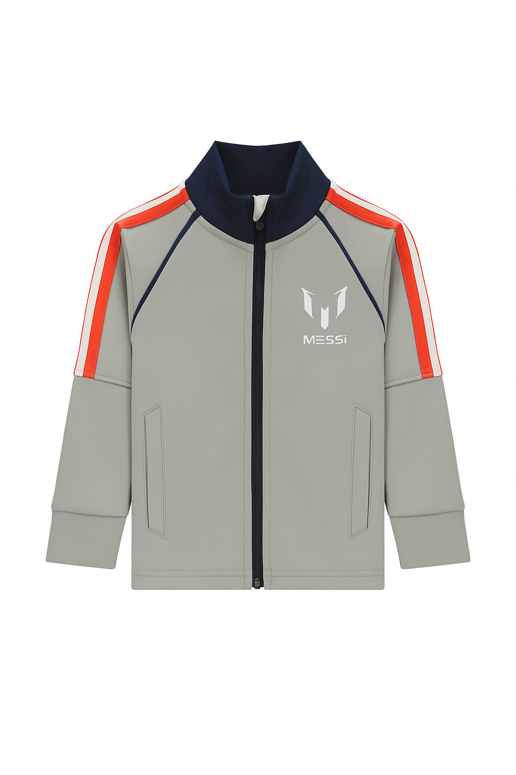 Grey Messi Track Jacket - Trendy Winter Style for Sports Enthusiasts - Alozmak