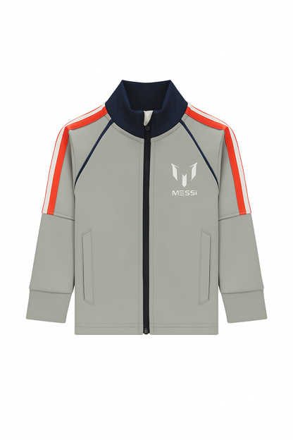 Grey Messi Track Jacket - Trendy Winter Style for Sports Enthusiasts - Alozmak