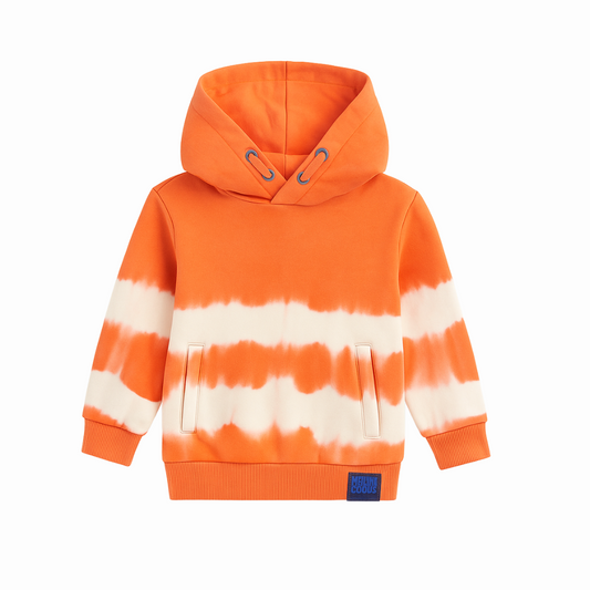 Stylish Tie-Dye Hoodie Orange White for Winter Collection