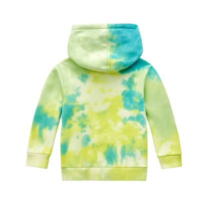 Tie-Dye Pullover Hoodie - Green & Blue - Cozy Winter Collection