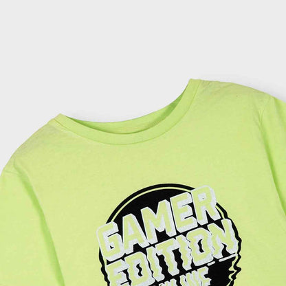 Boys Gamer T-Shirt Online Neon Green Cool Gaming Style