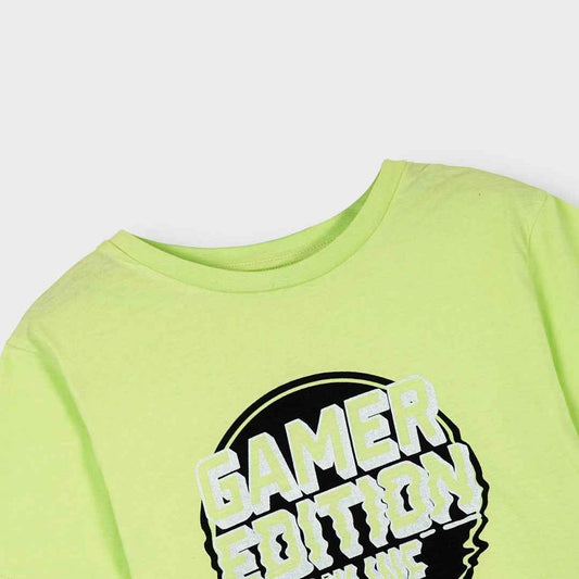 Boys Gamer T-Shirt Online Neon Green Cool Gaming Style