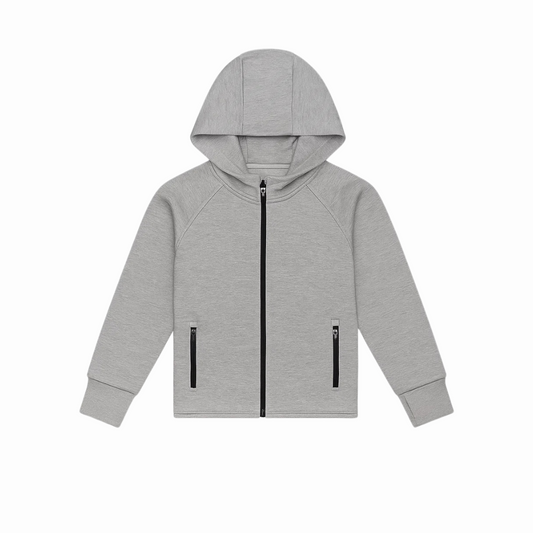 Grey Winter Hoodie - Stylish and Warm Winter Zipper Hoodie - Alozmak