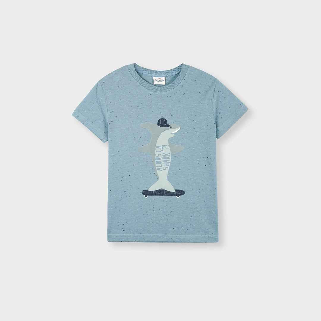 Boys Skater Shark T-Shirt - Cool Blue Summer Style