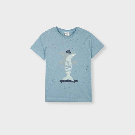 Boys Skater Shark T-Shirt - Cool Blue Summer Style