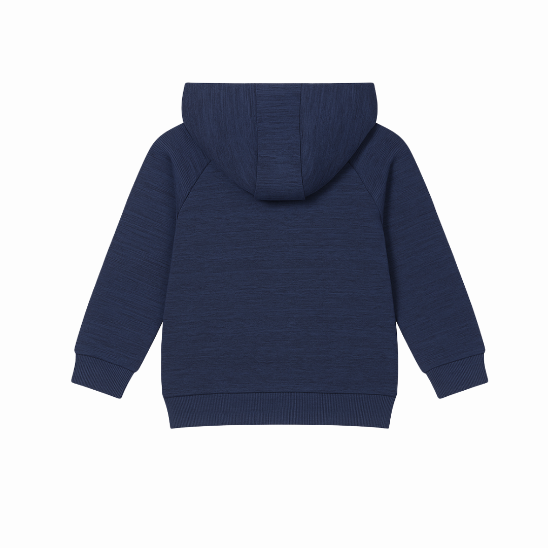Stylish Kids Hoodie - Full-Zip Navy Blue Winter Wear for Kids