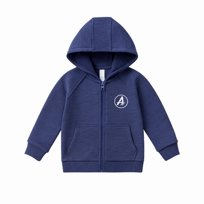 Stylish Kids Hoodie - Full-Zip Navy Blue Winter Wear for Kids