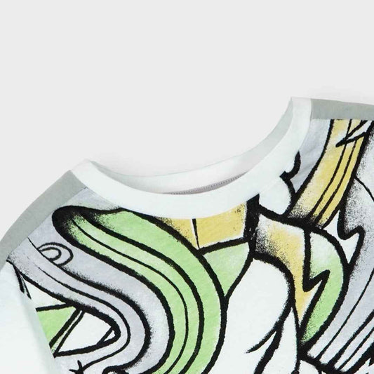 Kids Graffiti Print T-Shirt – Stylish Summer Cotton Tee for Kids