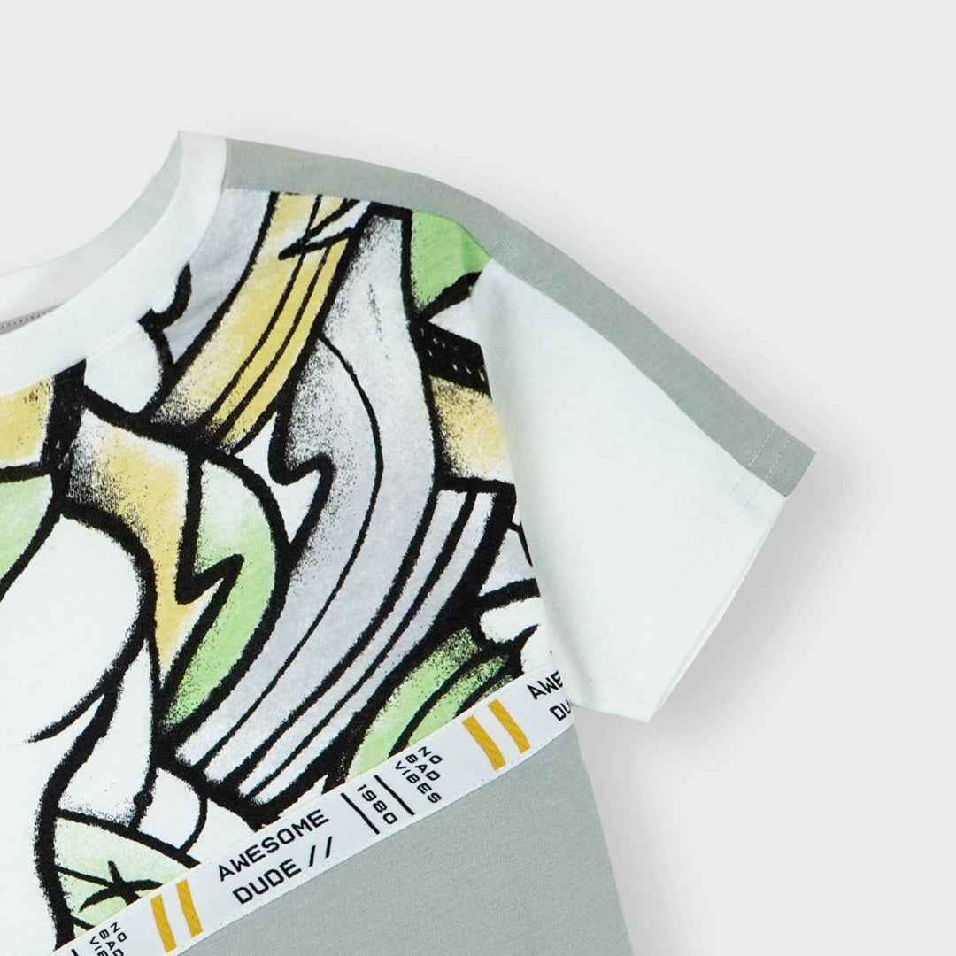 Kids Graffiti Print T-Shirt – Stylish Summer Cotton Tee for Kids