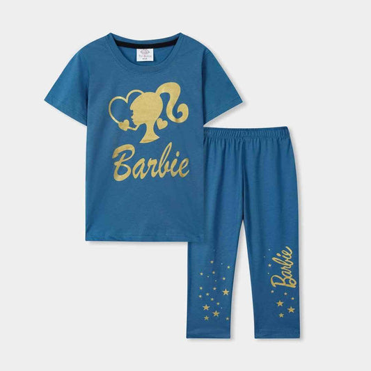 Trendy Barbie Summer Suit for Girls - Printed Cotton Outfit