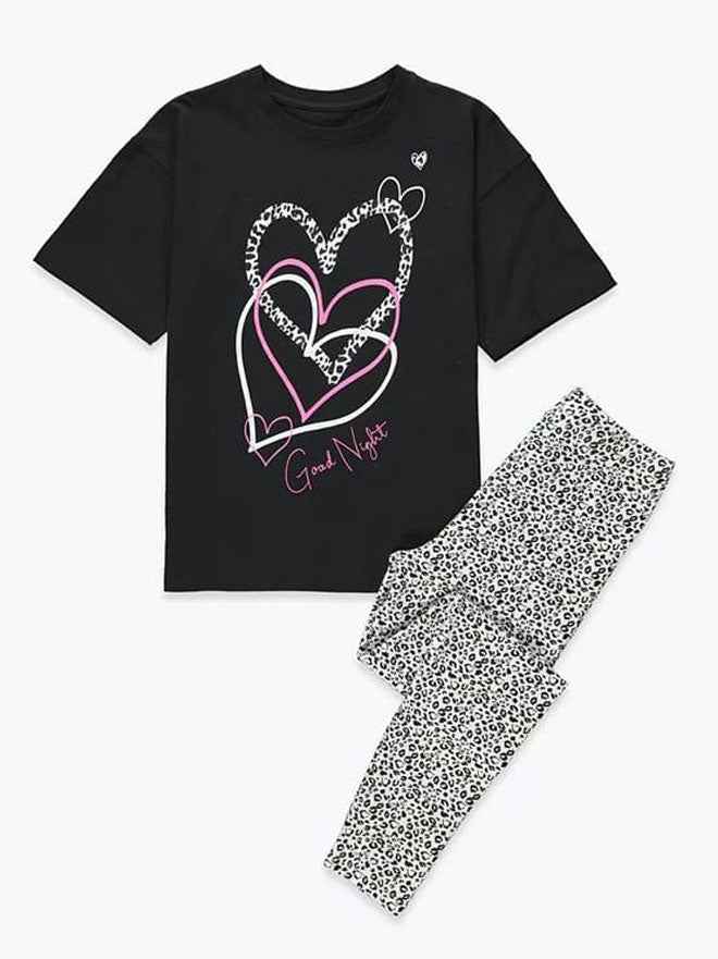 Girls' Cotton Summer Set – Trendy Black Outfit for Girls
