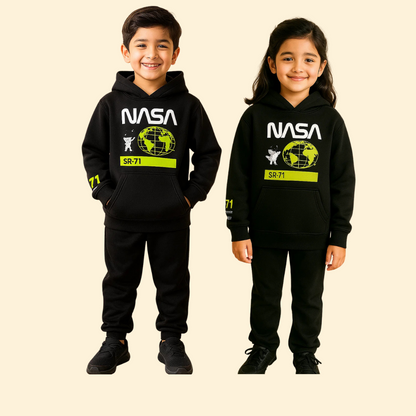 Trendy NASA SR-71 Hoodie - Black with Neon Print