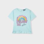 Girls' "Follow Me and Rainbow" T-Shirt – Cute & Stylish