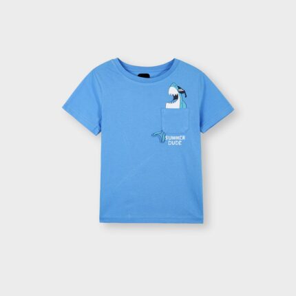 Boys Blue "Summer Dude" Shark Pocket T-Shirt – Cool Summer Wear