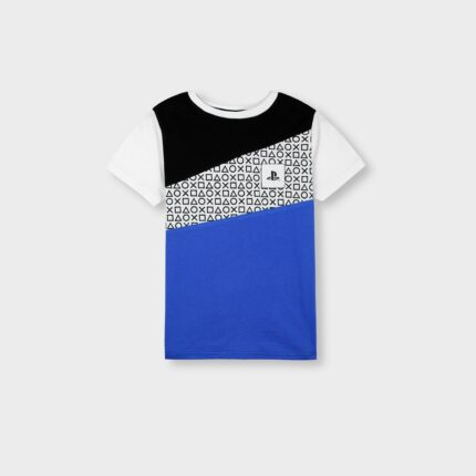 Boys "Play Mode" Geometric Colorblock T-Shirt – Cool Summer Style