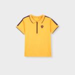 Kids Yellow Polo T-Shirt – Classic Zip Collar Summer Tee