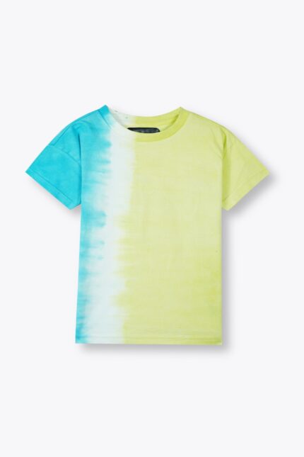 Kids Tie-Dye Summer T-Shirt – Trendy Blue & Lime